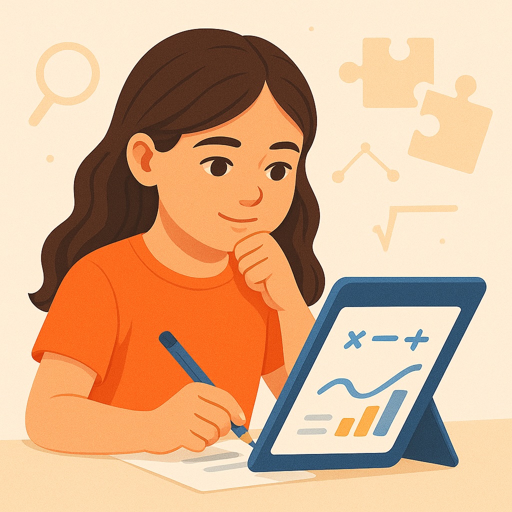 A student working through a diagnostic assessment on a tablet